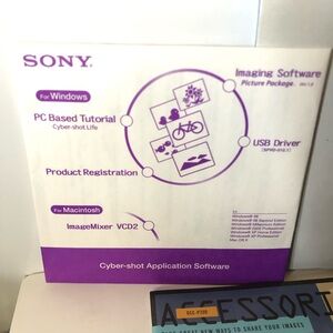 Sony Cyber-shot Accessories Flyer in Blue, Black, Purple, White